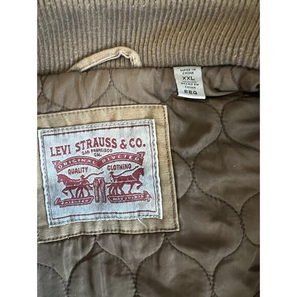 Levi's XXL Military Field Barn Chore canvas Retro utility insulate Jacket Brown - Picture 4 of 15